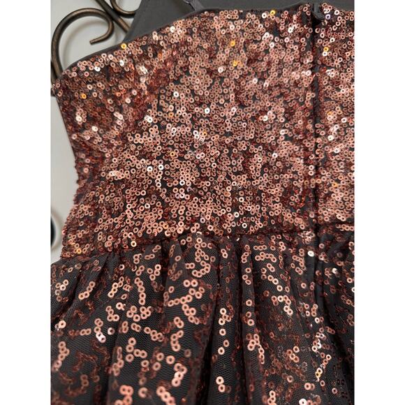 nwt Zunie Girls Sequin Party Dress Charcoal/Rose Gold Size 10 - Picture 6 of 6